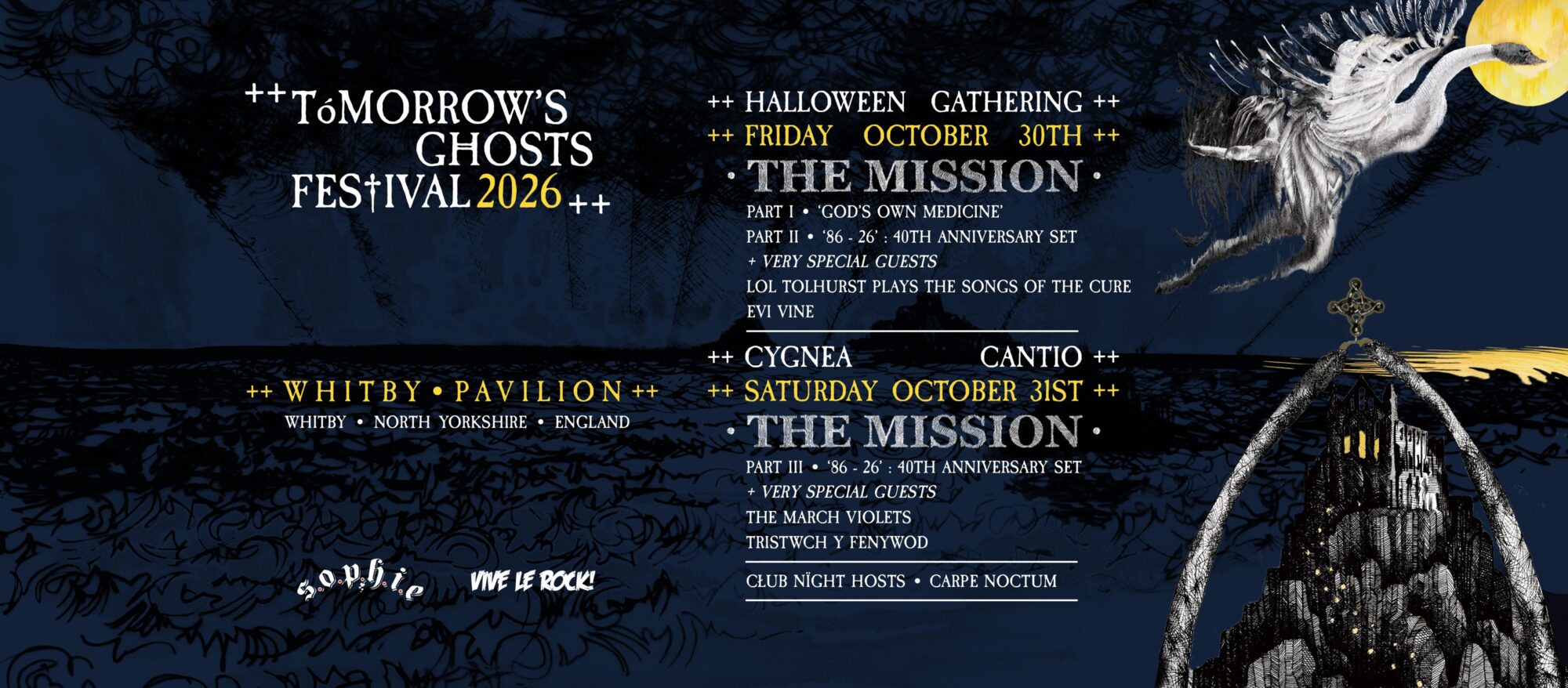 Image name Tomorrows Ghosts Festival 2026 Halloween Gathering Weekend Ticket at Whitby Pavilion Northern Lights Suite Whitby the 1 image from the post Tomorrow's Ghosts Festival: 2026 Halloween Gathering - Friday Ticket at Whitby Pavilion Northern Lights Suite, Whitby in Yorkshire.com.